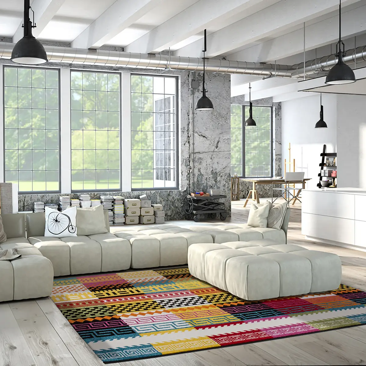 Kurzflorteppich Guayama Culture Multicolor 160 x 230cm