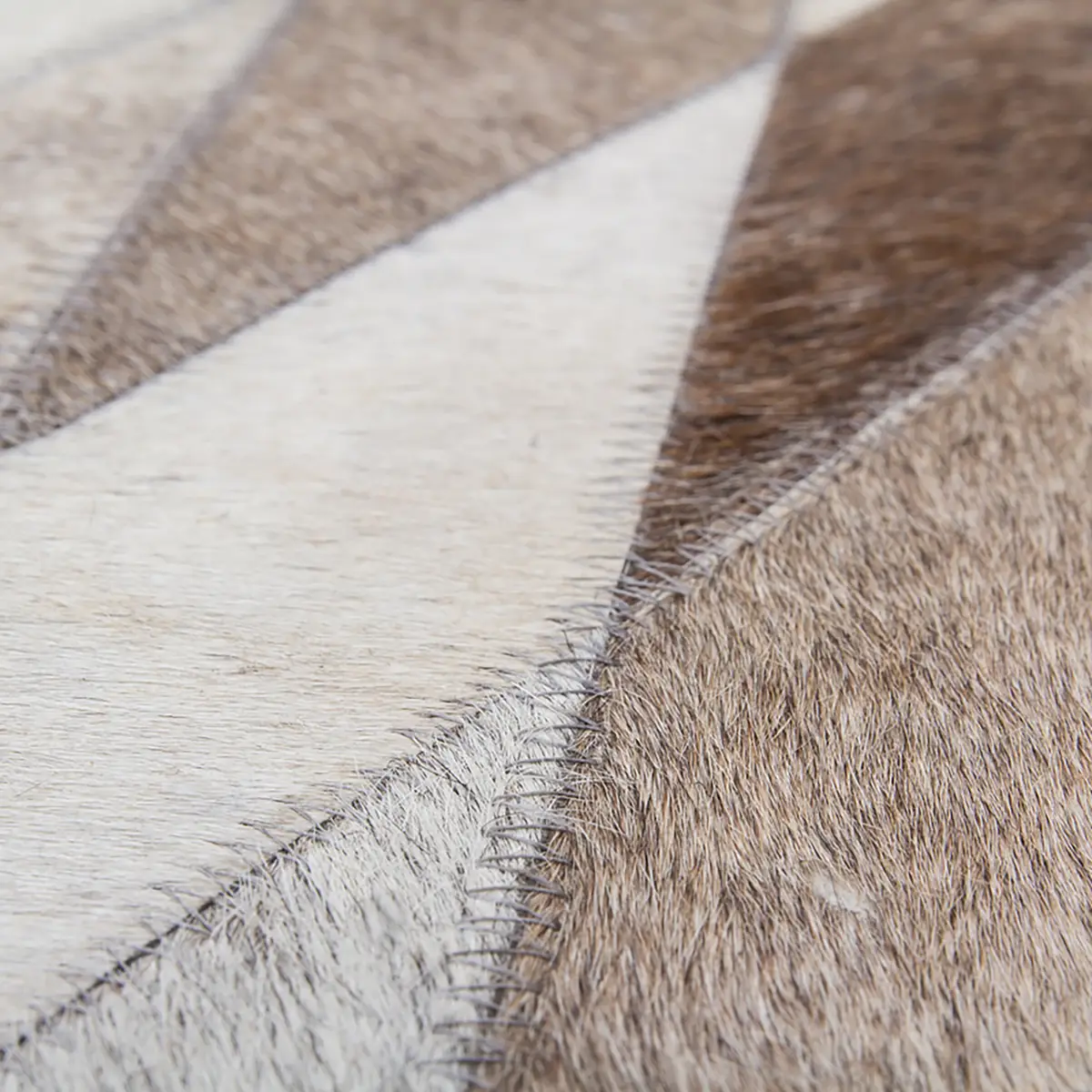 Kurzflorteppich Lavish Beige 80 x 150cm Echtleder | Beige
