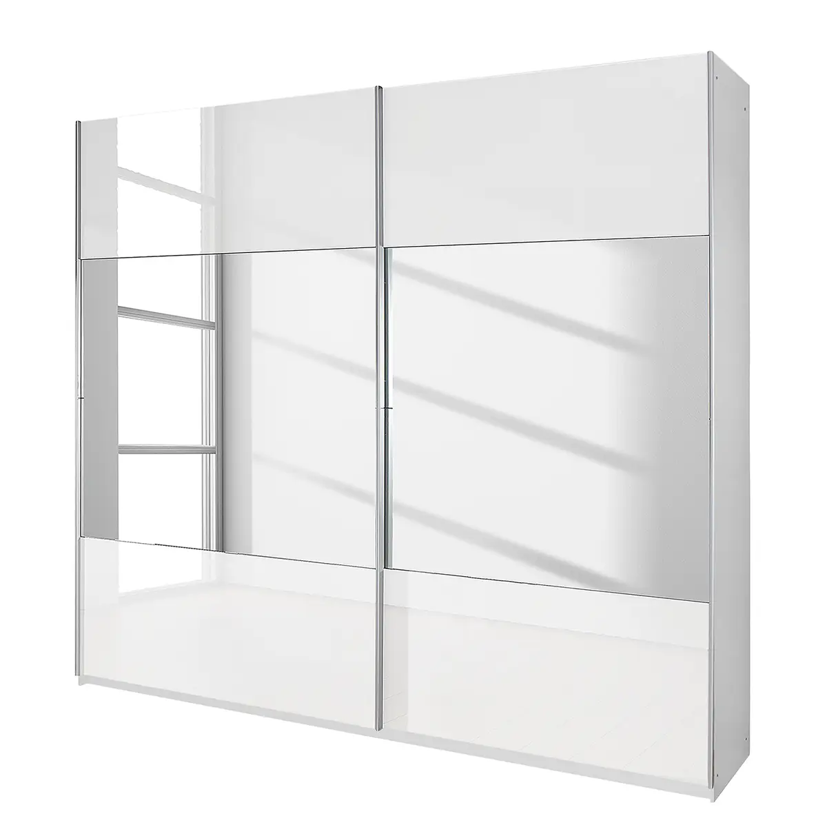 Schwebetürenschrank Beluga-Plus 137 x 236cm Weiß | Weiß
