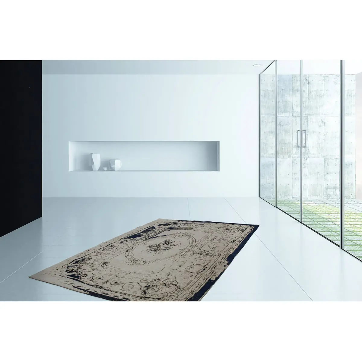 Kurzflorteppich Ballerina 740 Grau/Dunkelblau 160 x 230cm