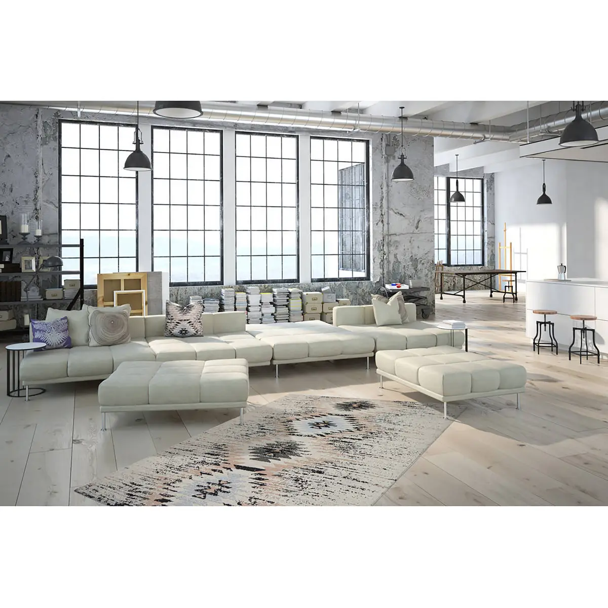 Wollteppich Solitaire 210 Grau 120 x 170cm Baumwollstoff | Grau