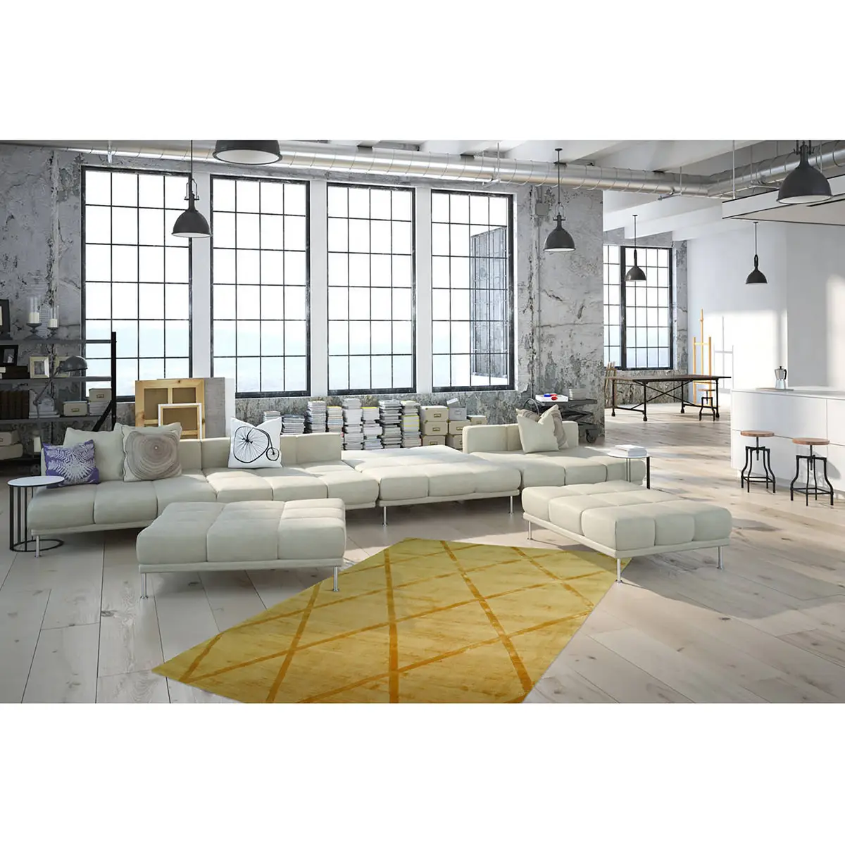 Kurzflorteppich Luxury 210 | Gelb