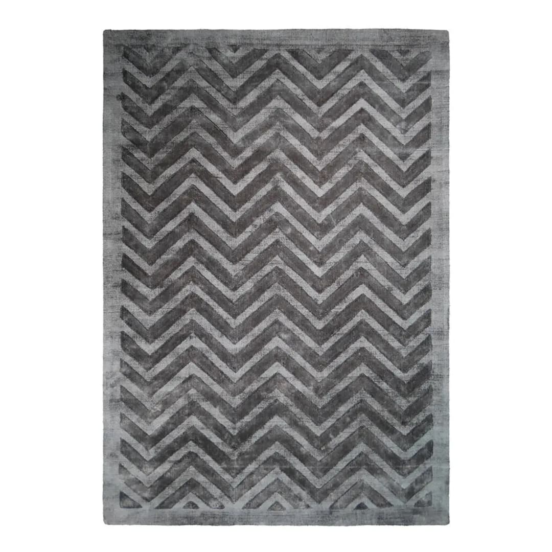 home24 Kurzflorteppich Luxury 410 Grau 80 x 150cm Webstoff | Grau