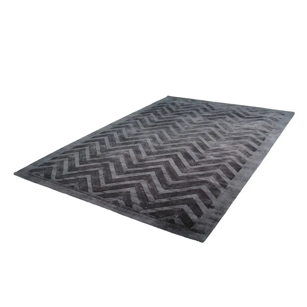home24 Kurzflorteppich Luxury 410 Grau 80 x 150cm Webstoff | Grau