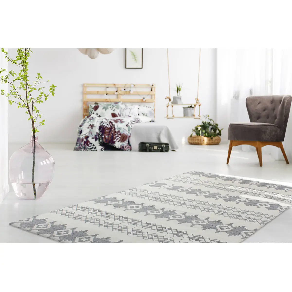 Kurzflorteppich Mirage 410 Grau 80 x 150cm Webstoff | Grau
