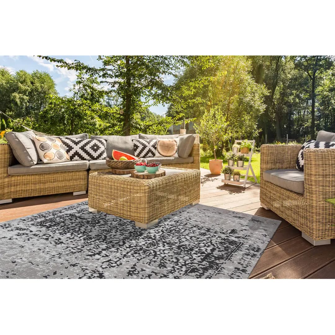 In-/Outdoorteppich Sunny 310 I Beige/Schwarz Webstoff 120 x