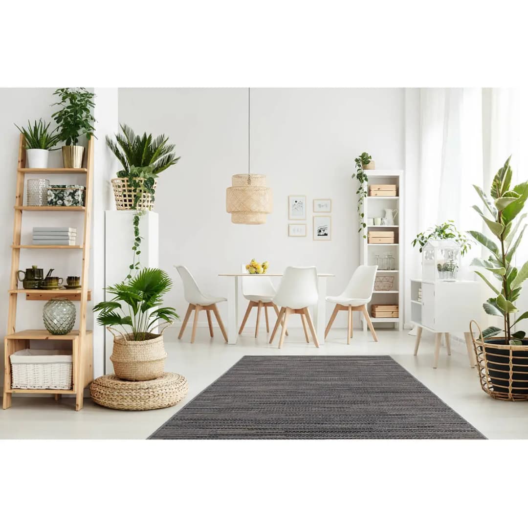 Kurzflorteppich Indonesia-Bali Grau/Grau Webstoff 80 x 230cm