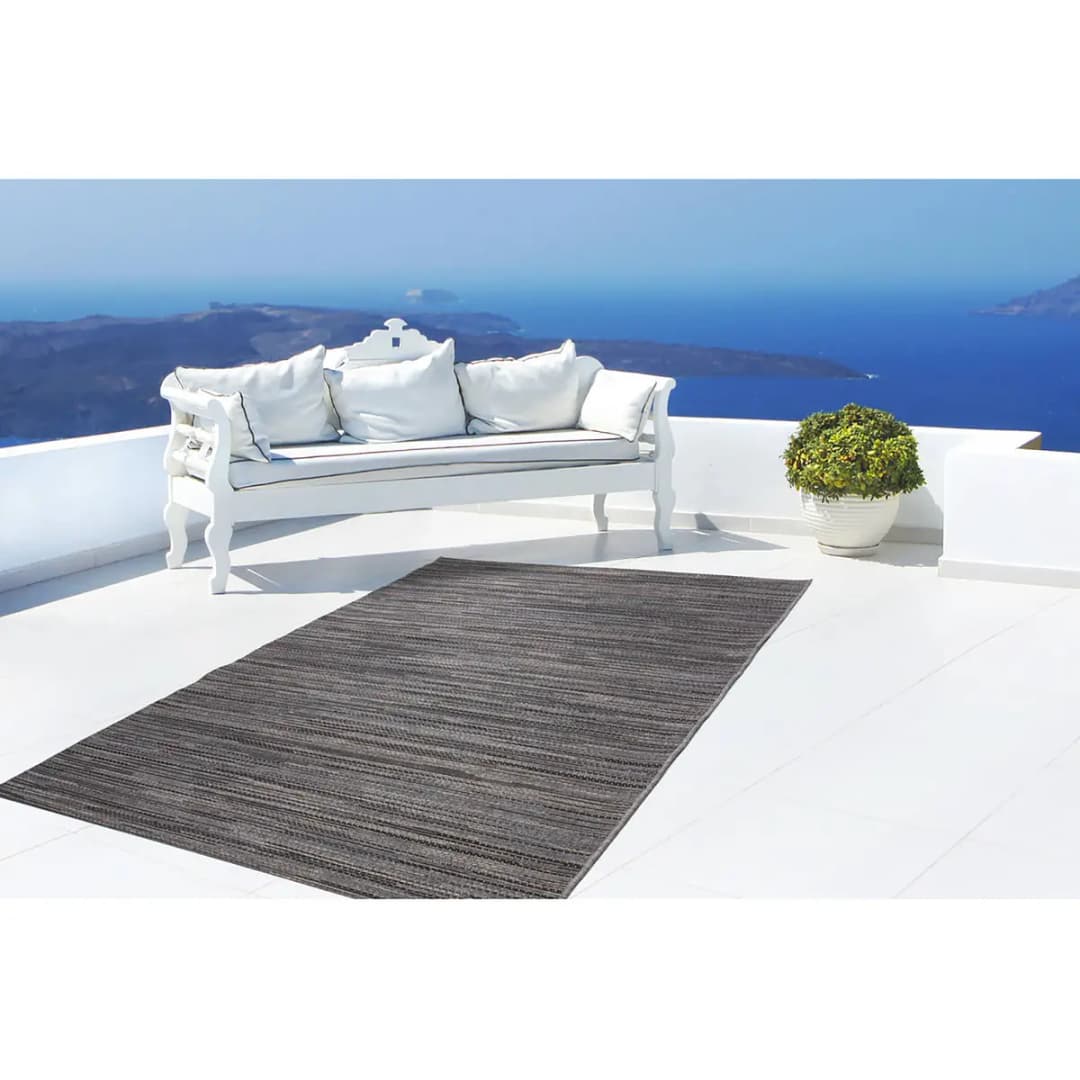 Kurzflorteppich Indonesia-Bali Grau/Grau Webstoff 80 x 230cm
