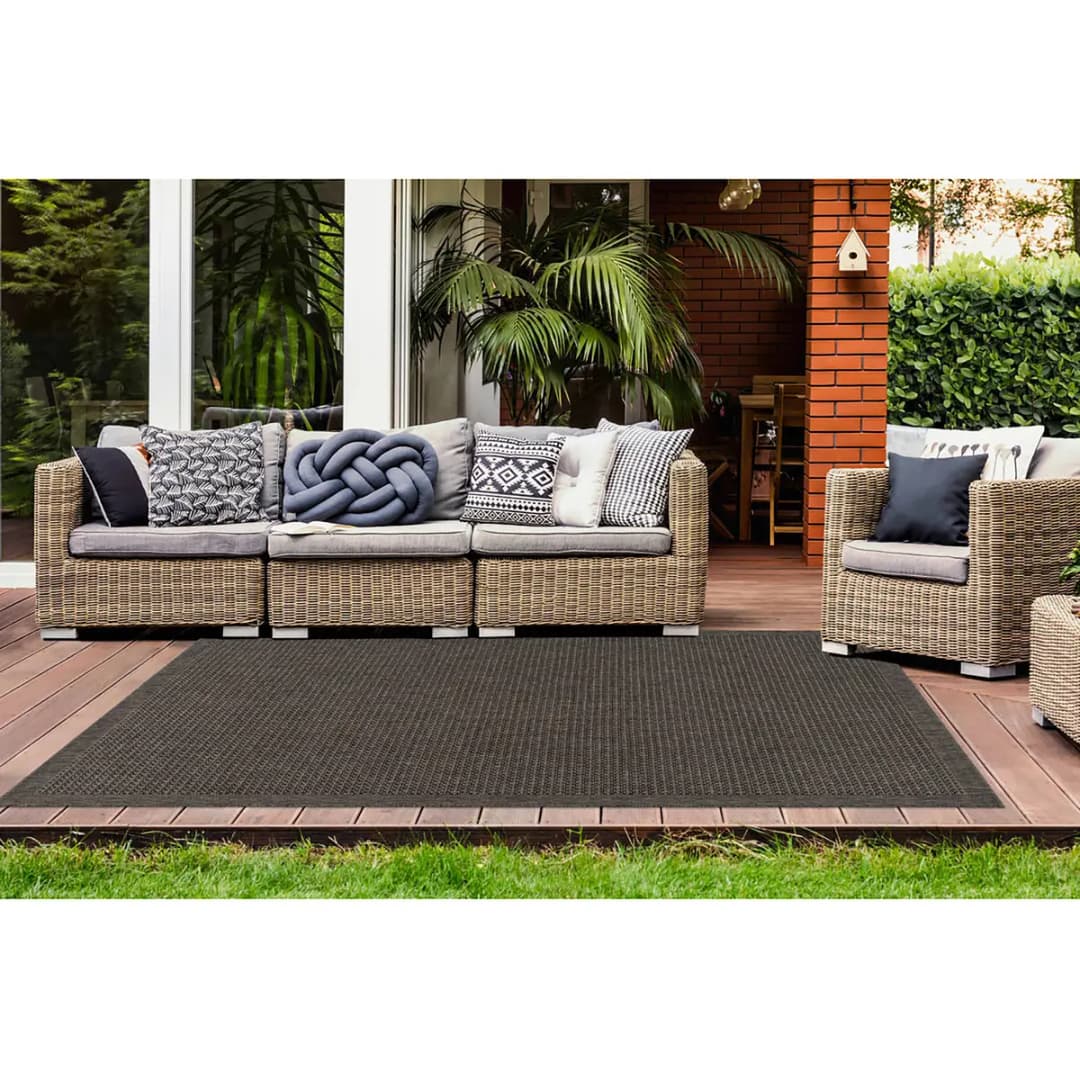Kurzflorteppich Indonesia-Kediri Grau/Taupe Webstoff 80 x 150cm