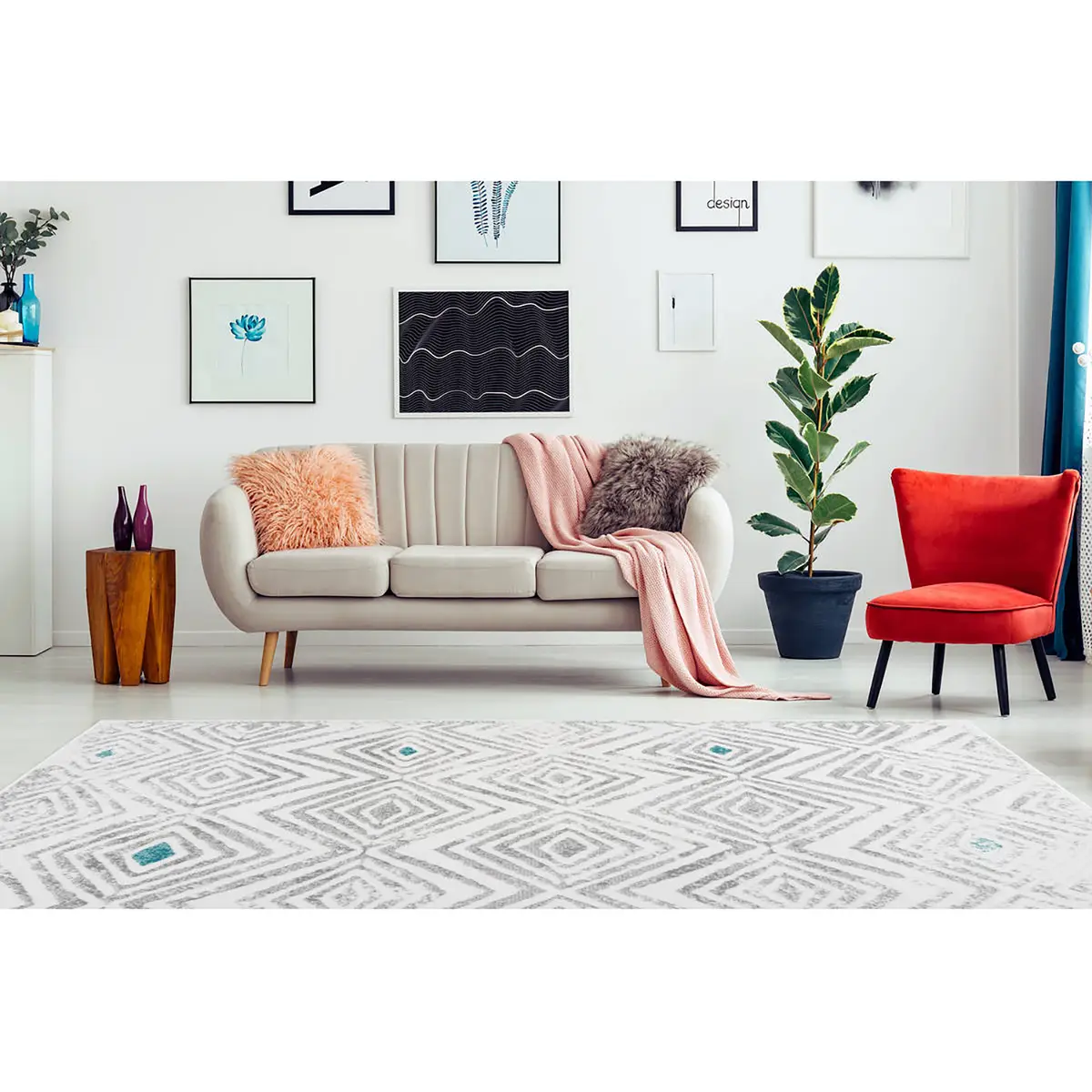 Kurzflorteppich Vancouver 410 | Weiß