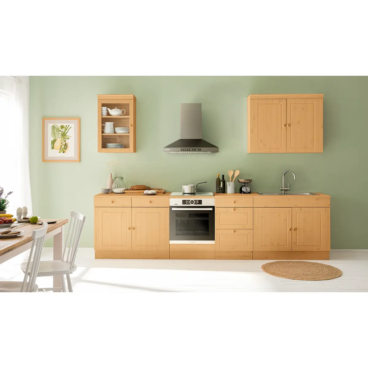 Massiver Hängeschrank Typ A 50cm Braun/Kiefer Natur gebeizt &