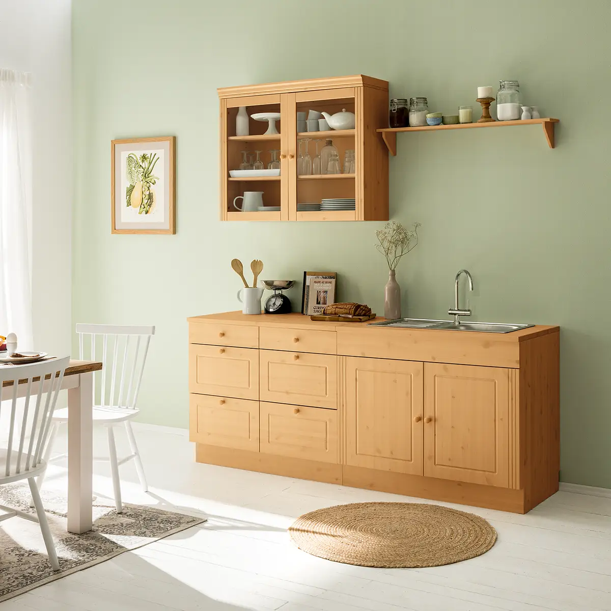 Massiver Hängeschrank Typ A 100cm | Holztöne