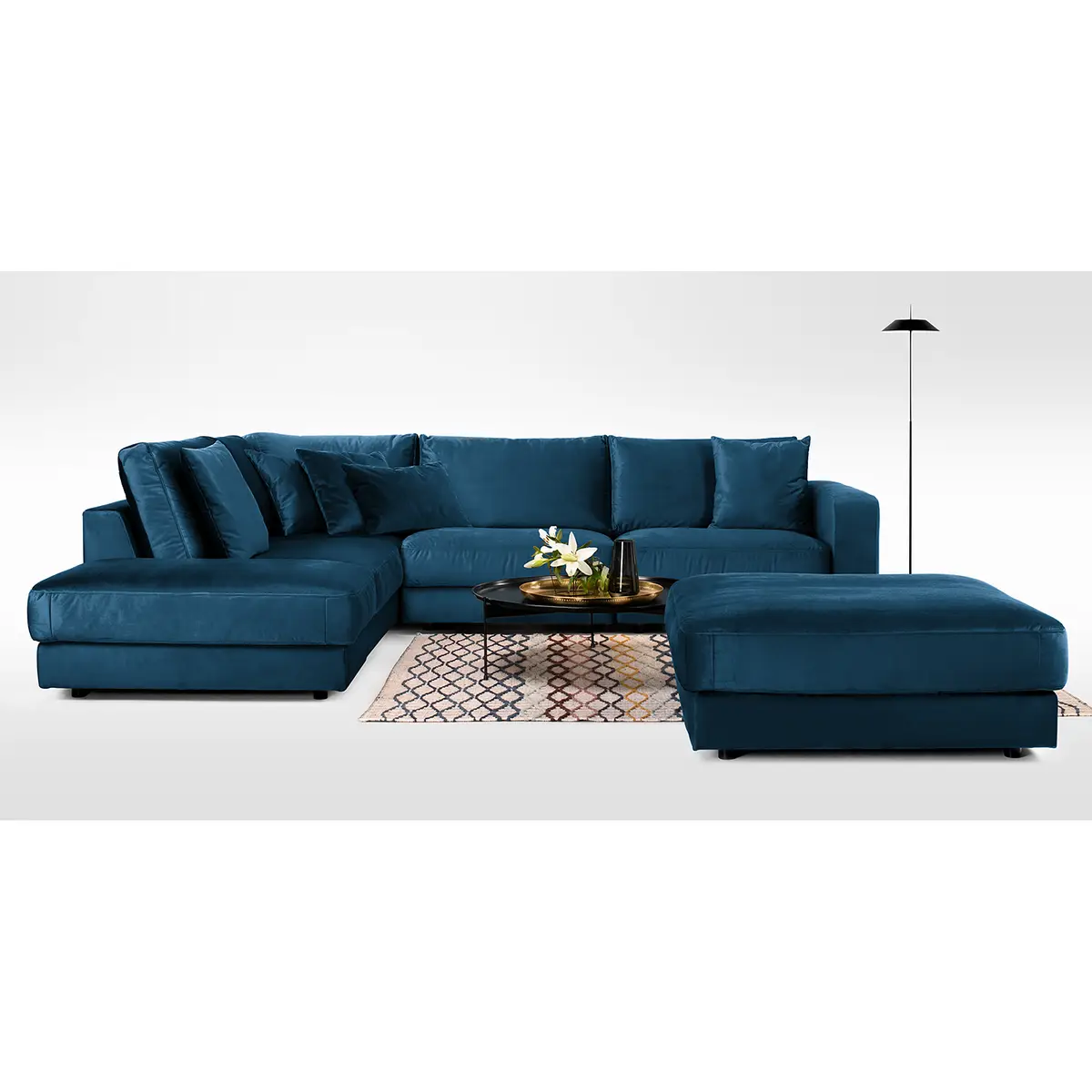 Ecksofa Oakey | Blau