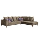 Ecksofa Braun/Braun Samt | Braun