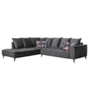 Ecksofa Schwarz/Schwarz Samt | Schwarz