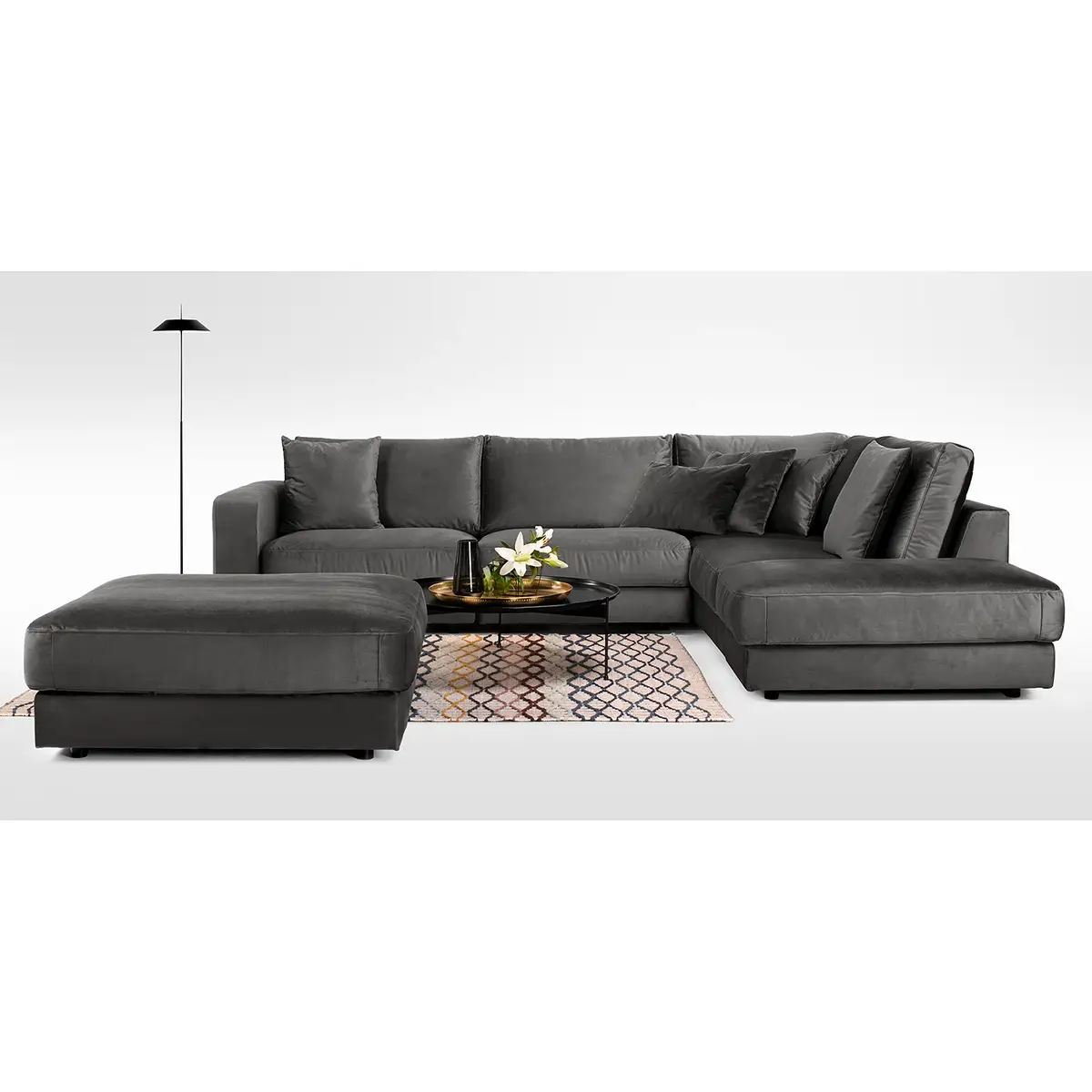 Ecksofa Oakey | Grau