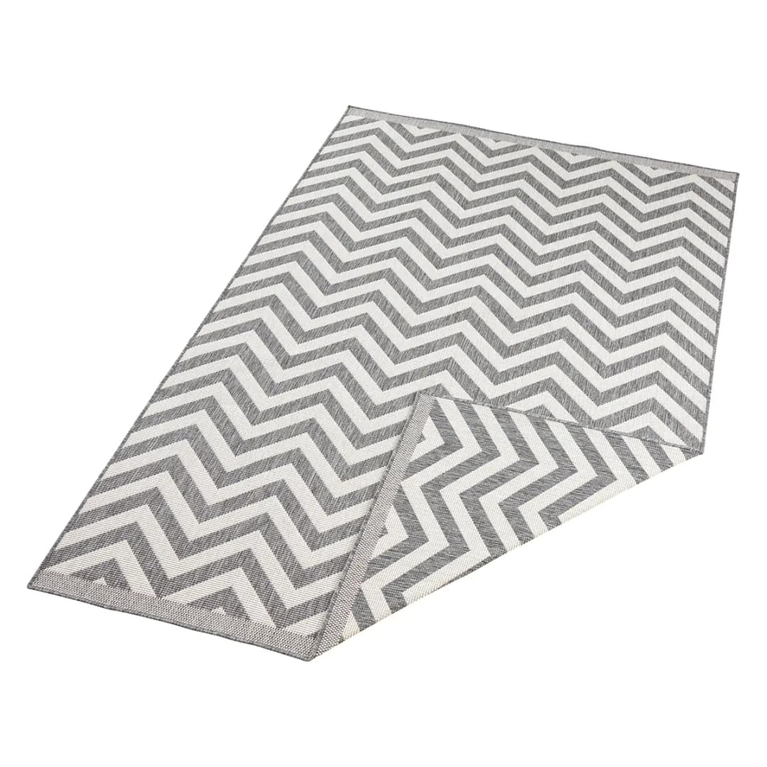 In-/Outdoorteppich Palma Grau/Grau Webstoff 80 x 150cm | Grau