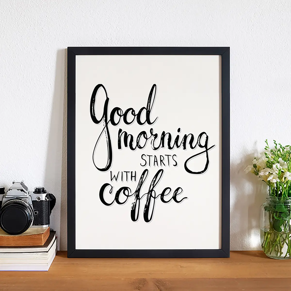 Bild Good morning starts with coffee | Mehrfarbig