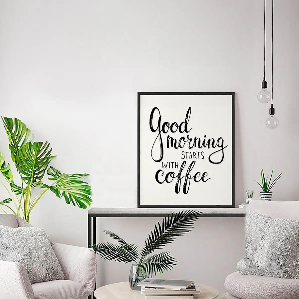 Bild Good morning starts with coffee | Mehrfarbig