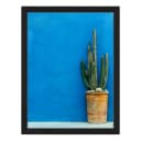 Bild Blue Wall with Cactus | Mehrfarbig