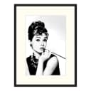 Bild Audrey Hepburn Smoking | Mehrfarbig