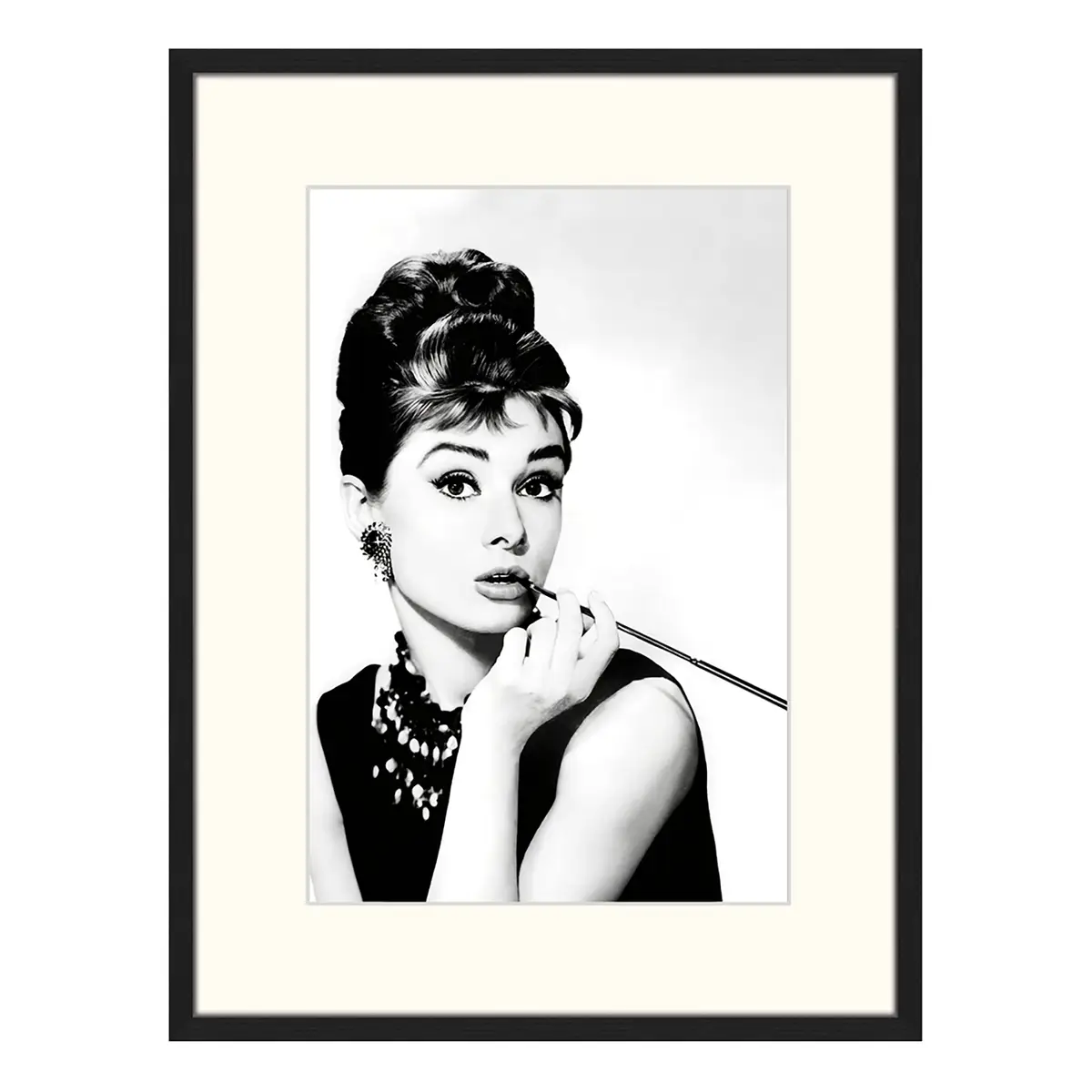 Bild Audrey Hepburn Smoking | Mehrfarbig
