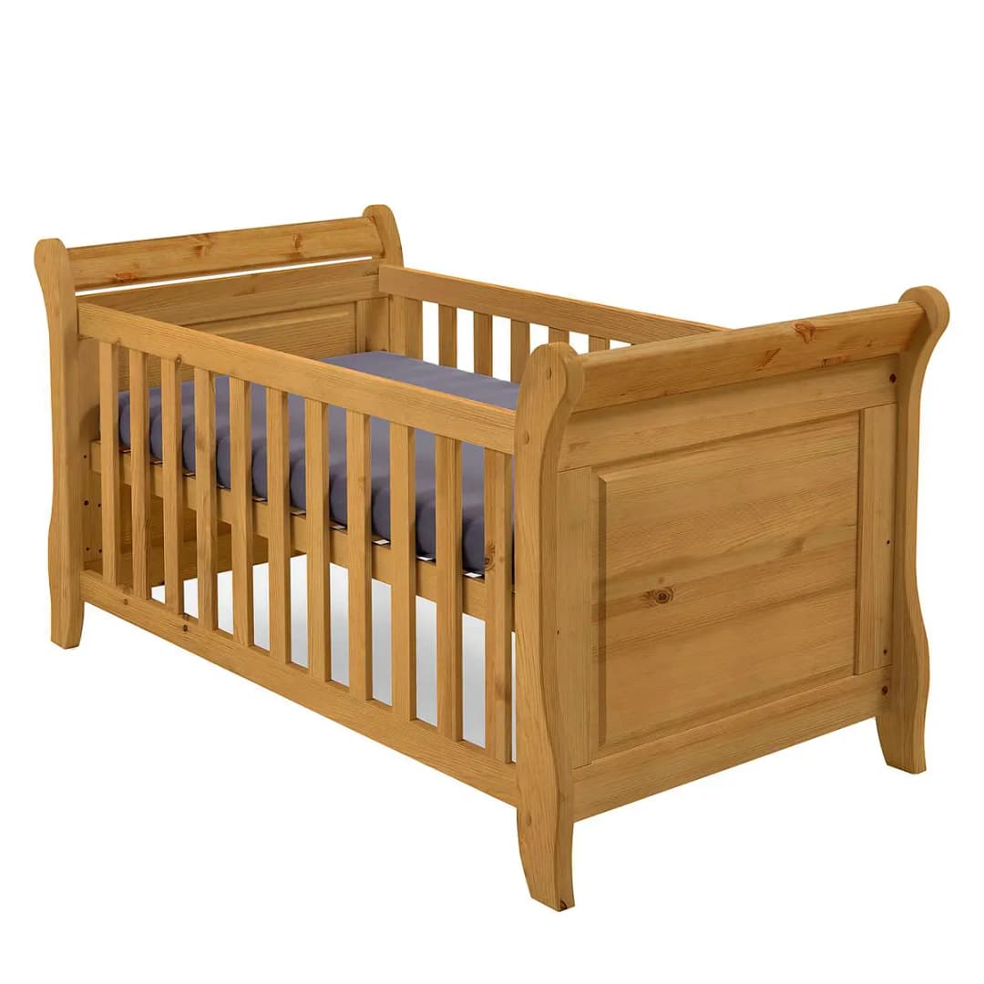Babybett 70 x 140cm Braun/Laugenfarbig | Braun