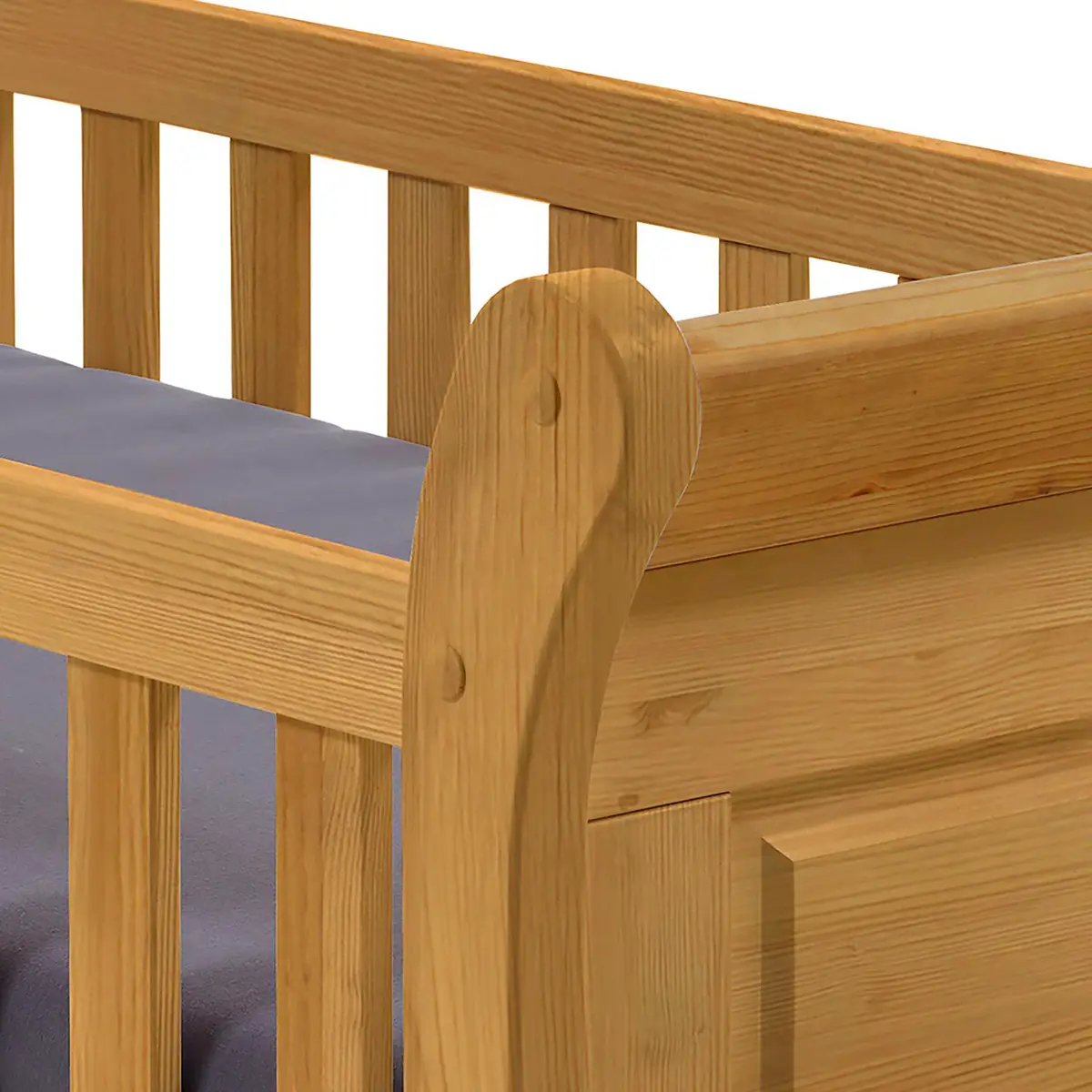 Babybett 70 x 140cm Braun/Laugenfarbig | Braun