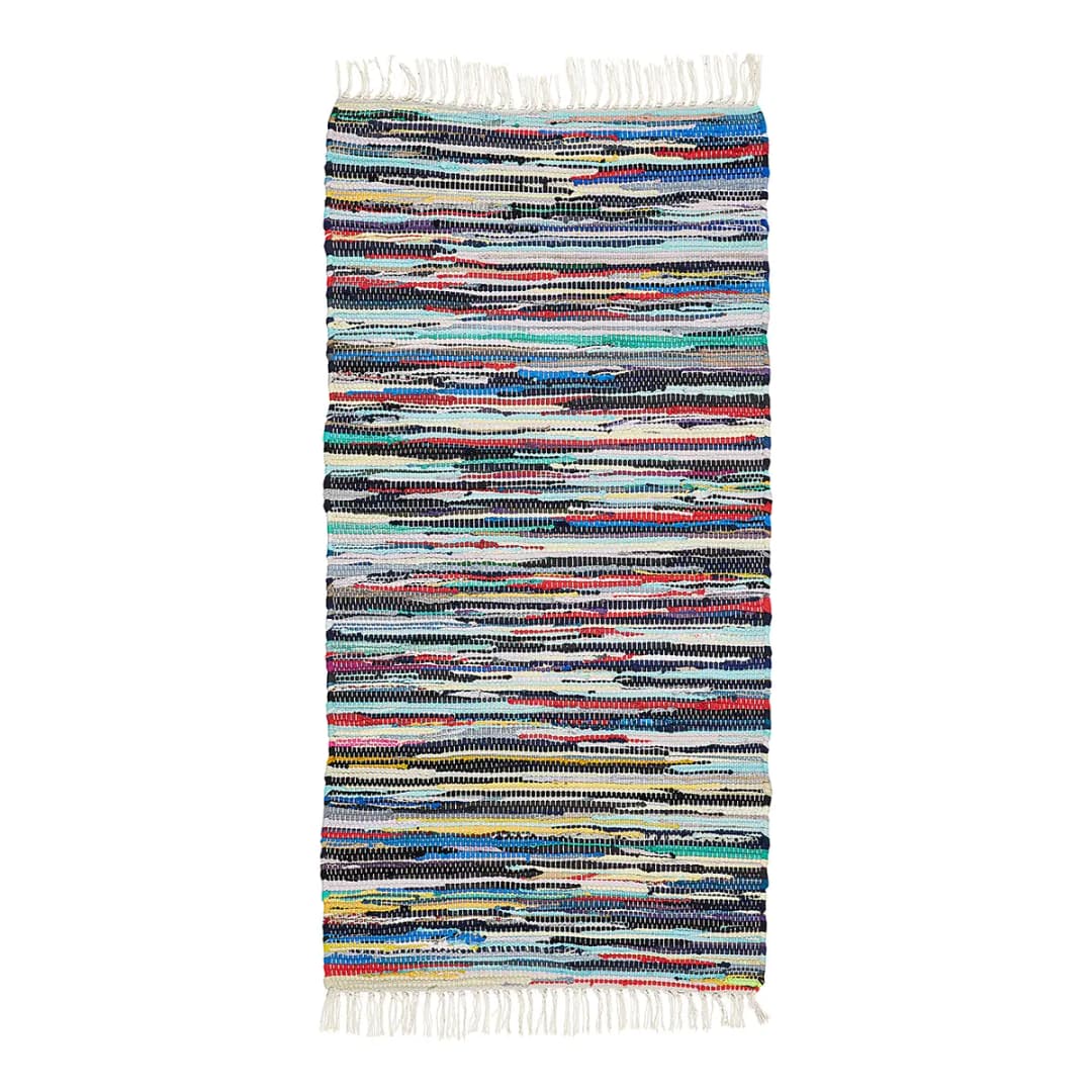 Wollteppich Multi Multicolor 90 x 160cm Baumwollstoff