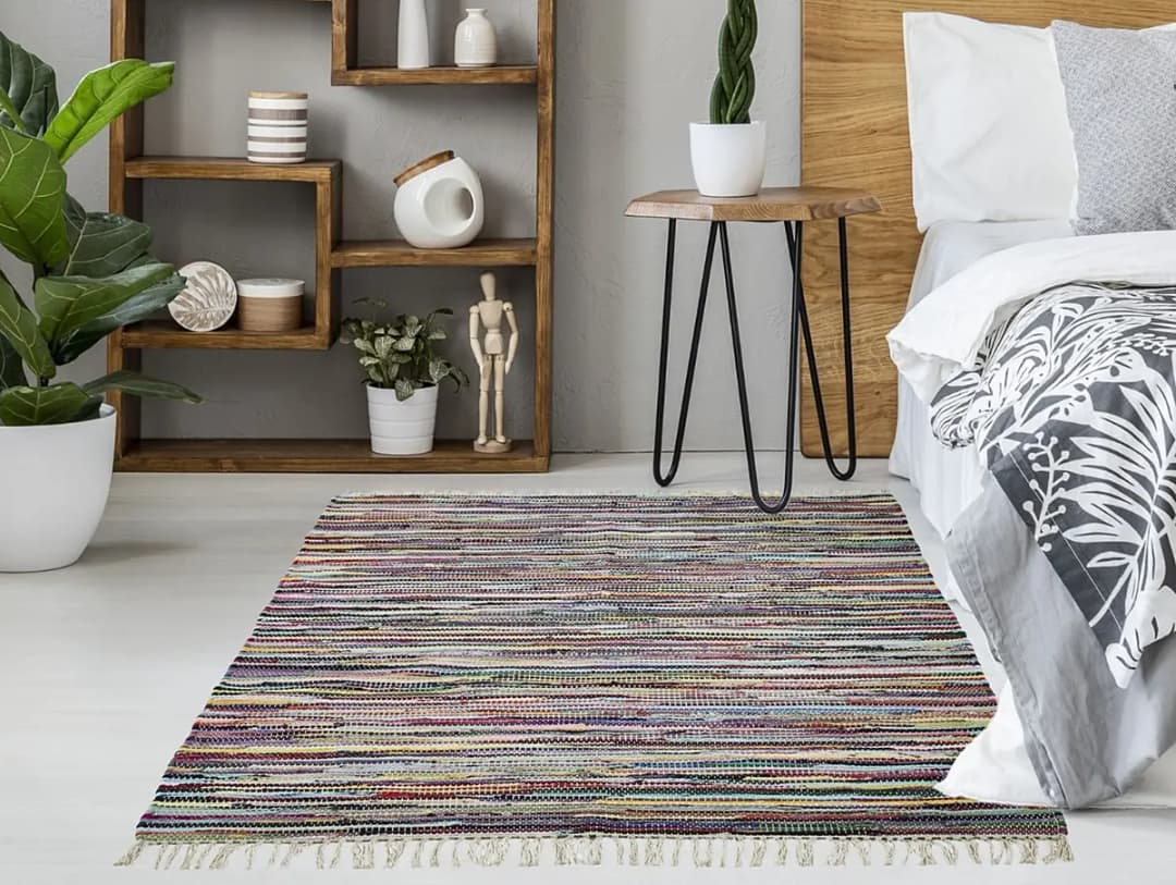 Wollteppich Multi Multicolor 200 x 300cm Baumwollstoff
