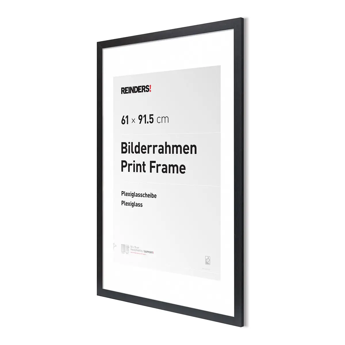 Bilderrahmen Modern Acrylglas MDF | Schwarz