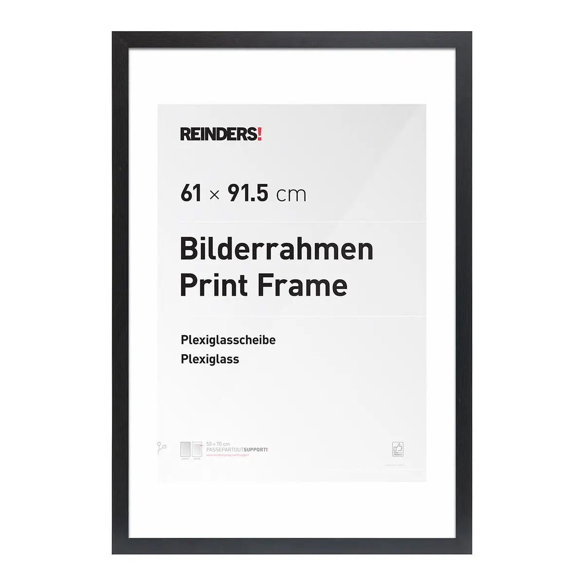 Bilderrahmen Modern Acrylglas MDF | Schwarz