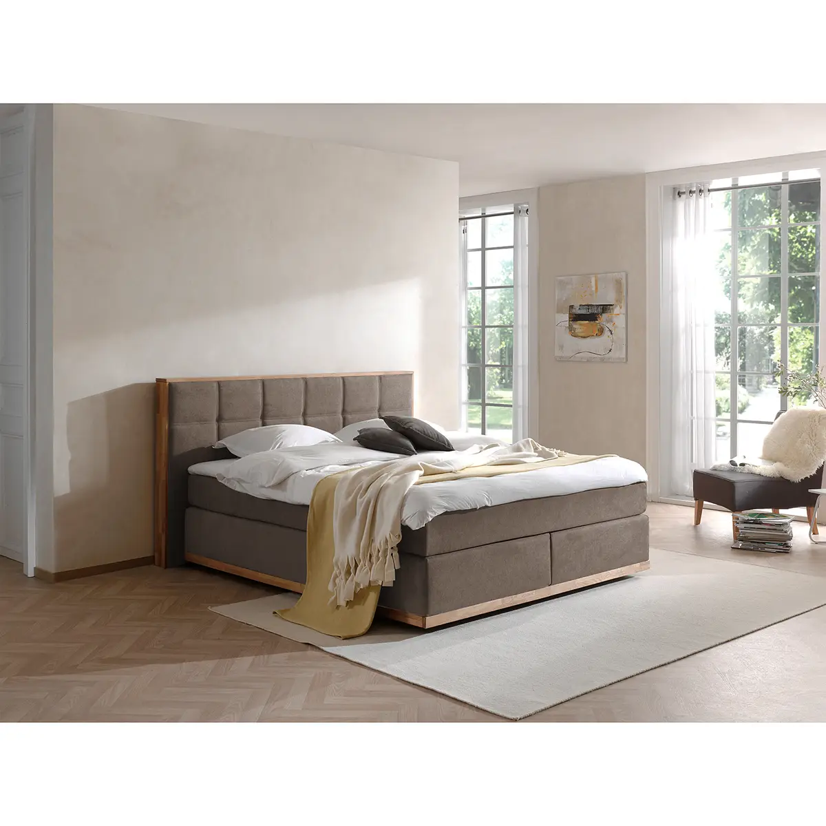 Boxspringbett Levana | Grau
