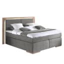 Boxspringbett Marcel I 180 x 200cm Microfaser Grau/Eiche H2