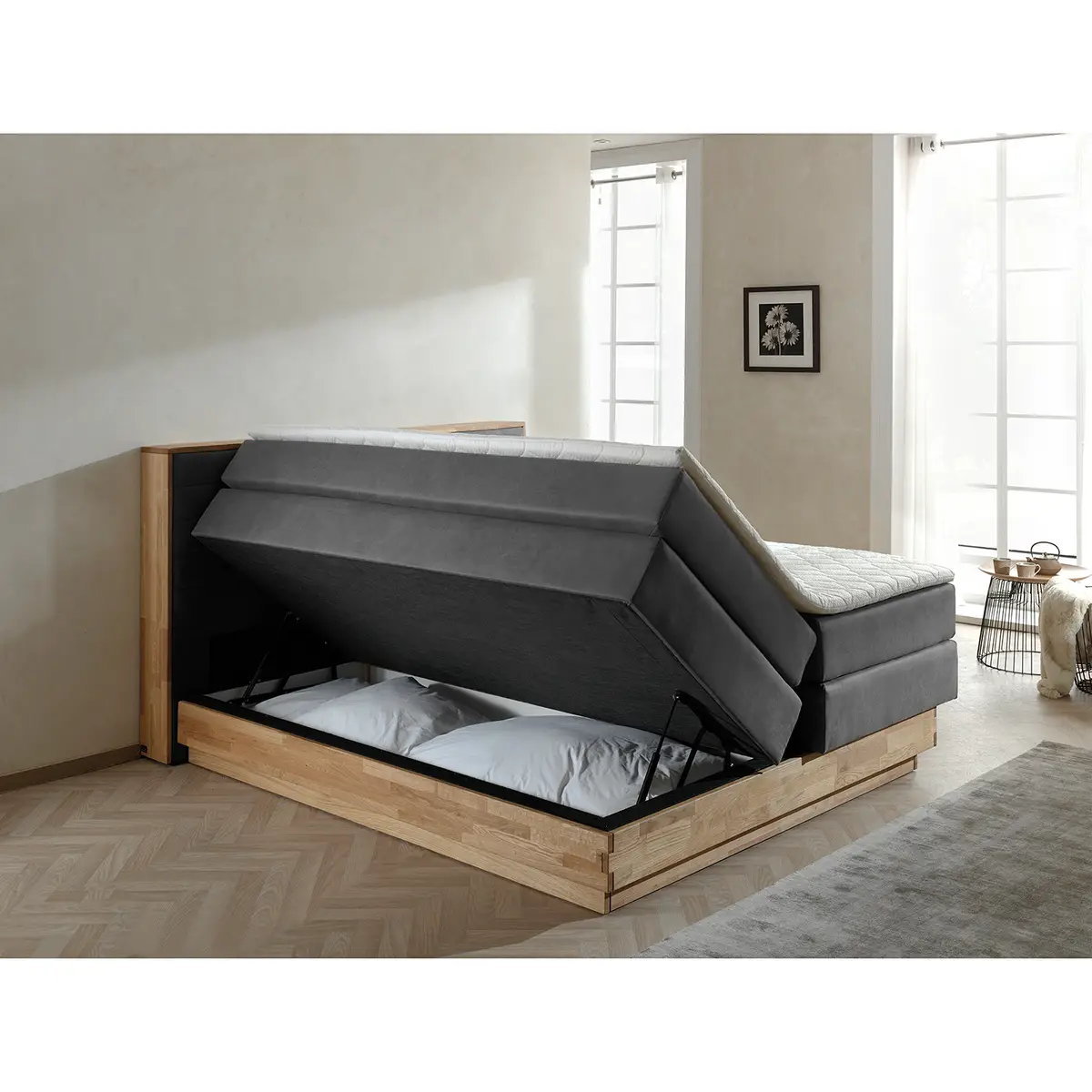 Boxspringbett Moneta | Grau