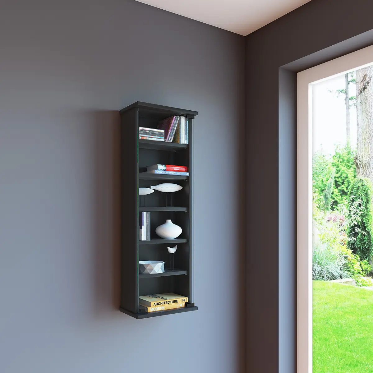Hängevitrine Loposa | Schwarz