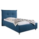 Polsterbett Glenfield 140 x 200cm Strukturstoff Blau/Jeansblau
