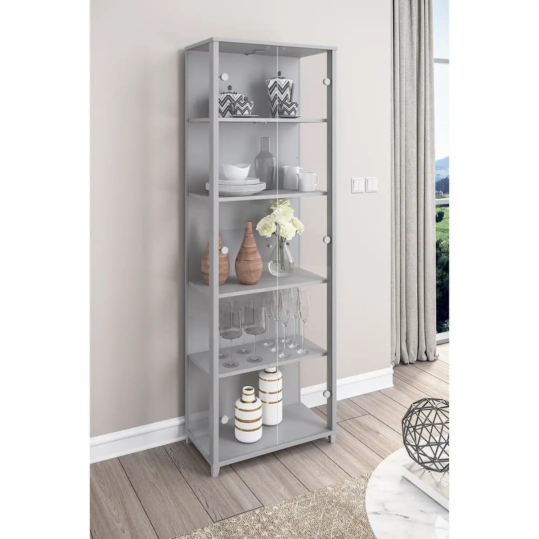 Vitrinenschrank 58cm Silber/Silber | Silber