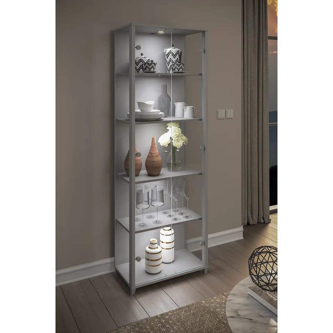 Vitrinenschrank 58cm Silber/Silber | Silber