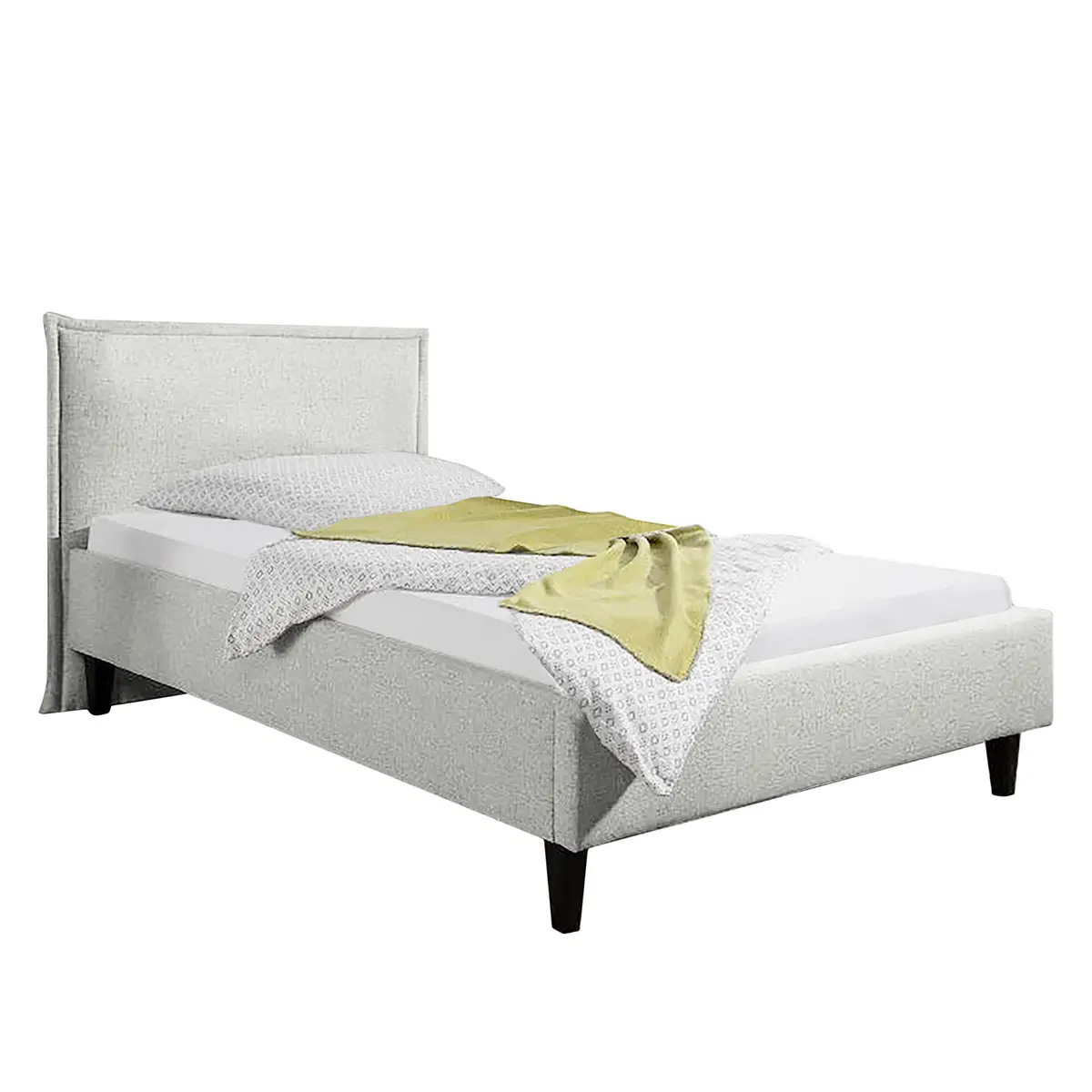 Polsterbett Torvik 100 x 200cm Strukturstoff Grau/Kies | Grau