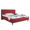 Polsterbett Ulven 180 x 200cm Strukturstoff Rot/Weinrot | Rot