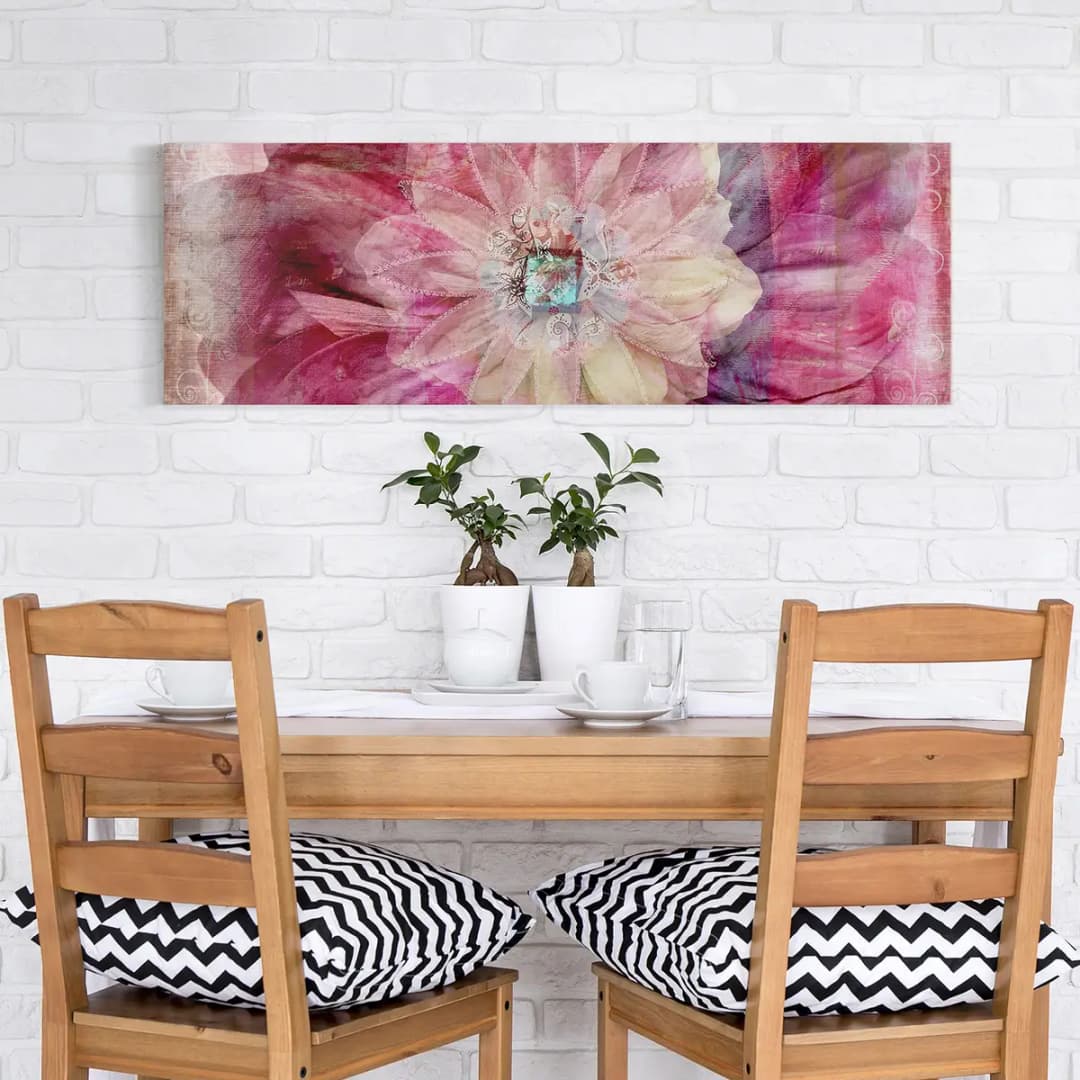 Bild Grunge Flower 120 x 40cm Multicolor | Mehrfarbig