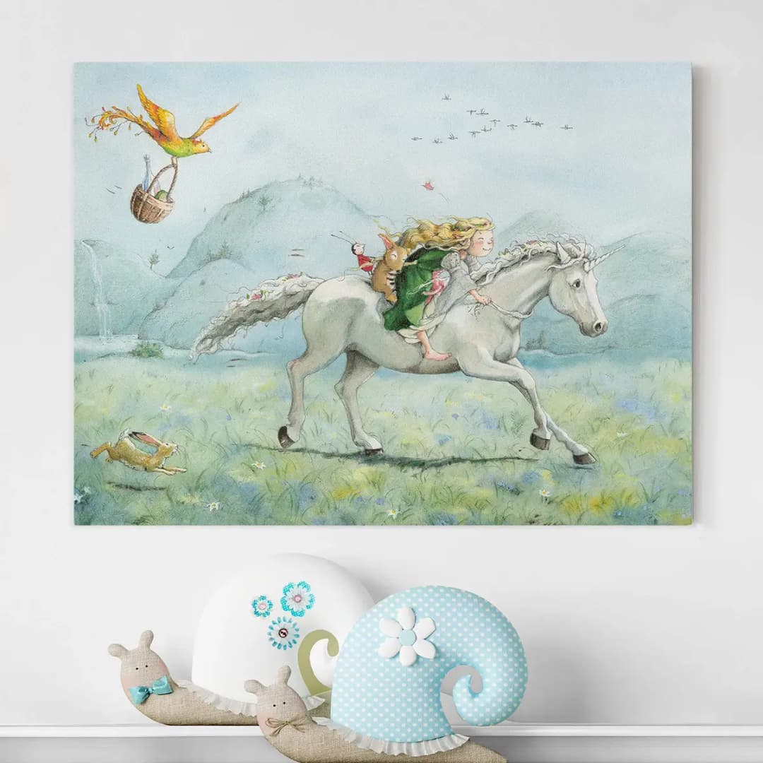 Bild Lilia - Auf dem Einhorn | Mehrfarbig