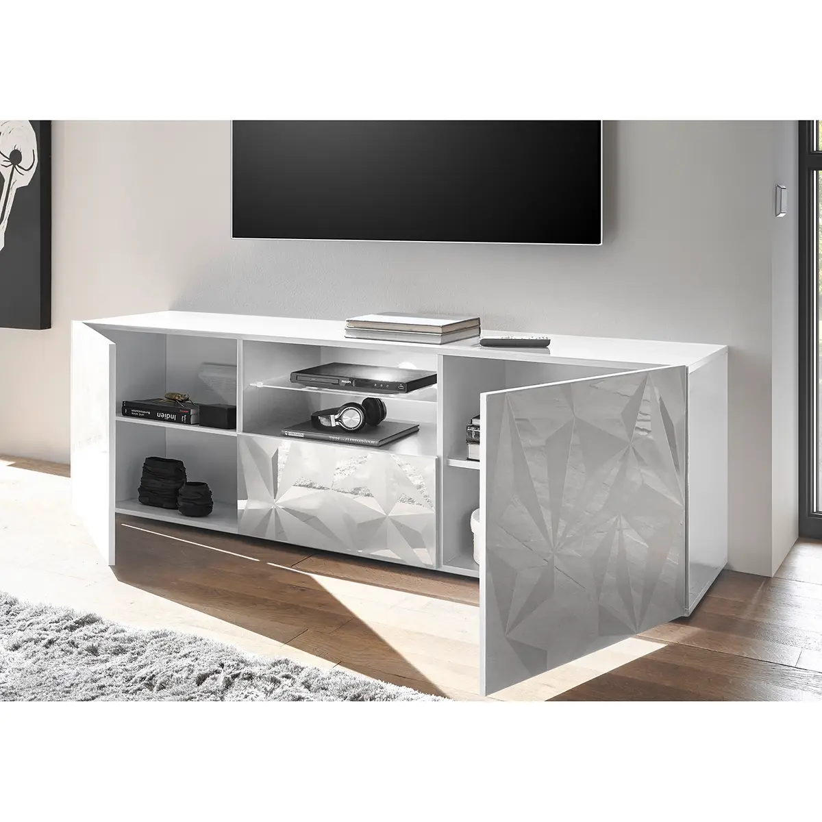 TV-Lowboard Prisma | Weiß
