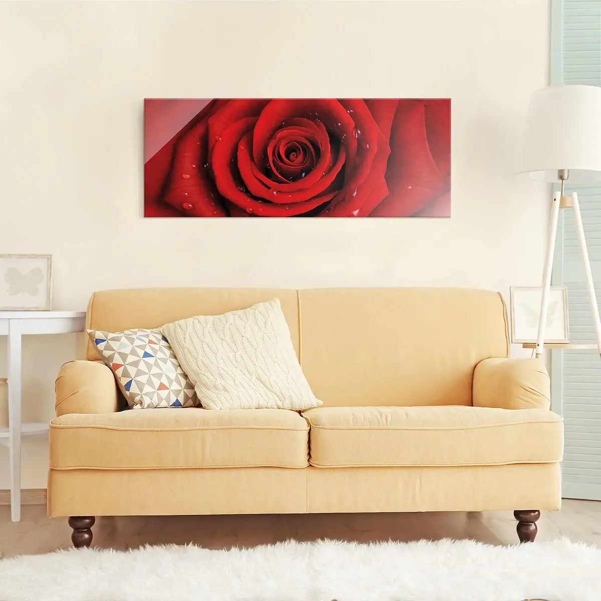 Bild Rote Rose mit Wassertropfen | Mehrfarbig