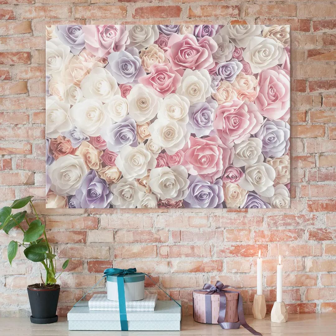 Bild Pastell Paper Art Rosen | Mehrfarbig
