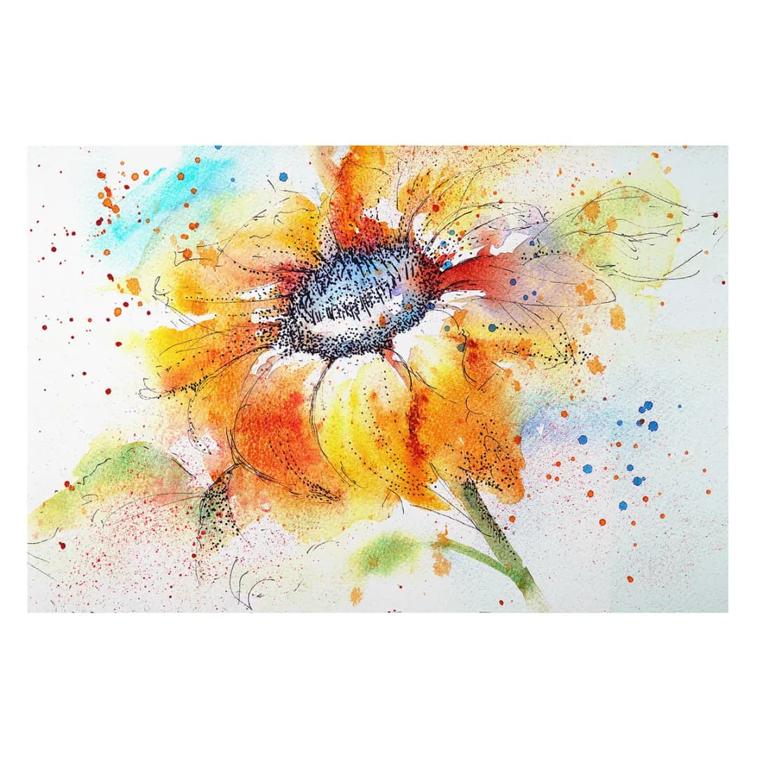 Bild Painted Sunflower II | Mehrfarbig