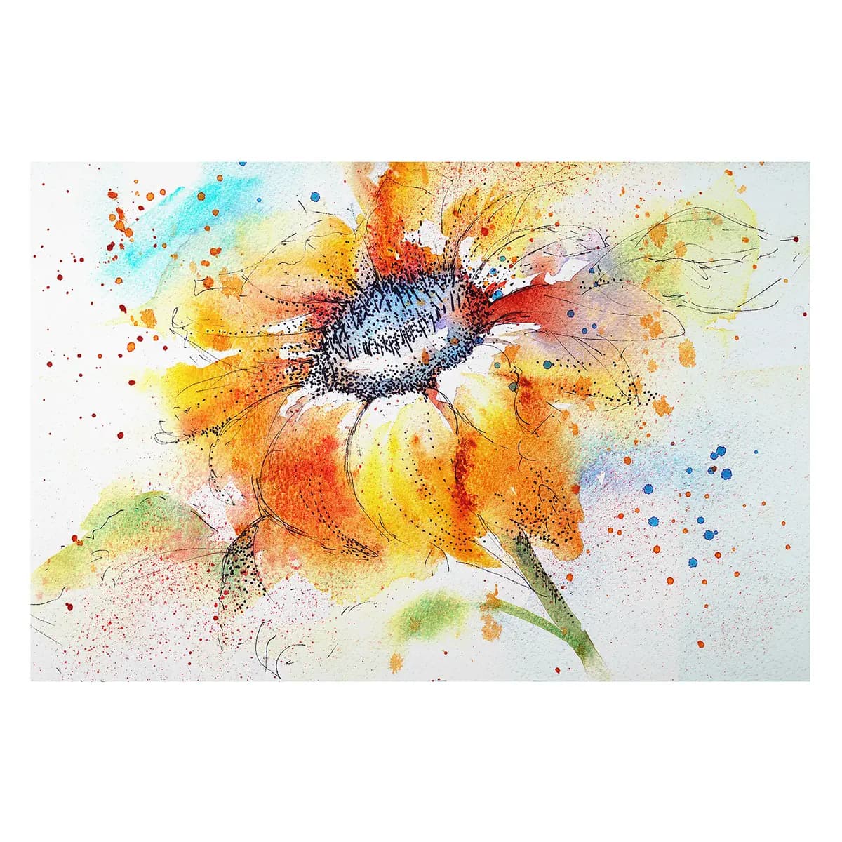 Bild Painted Sunflower II | Mehrfarbig