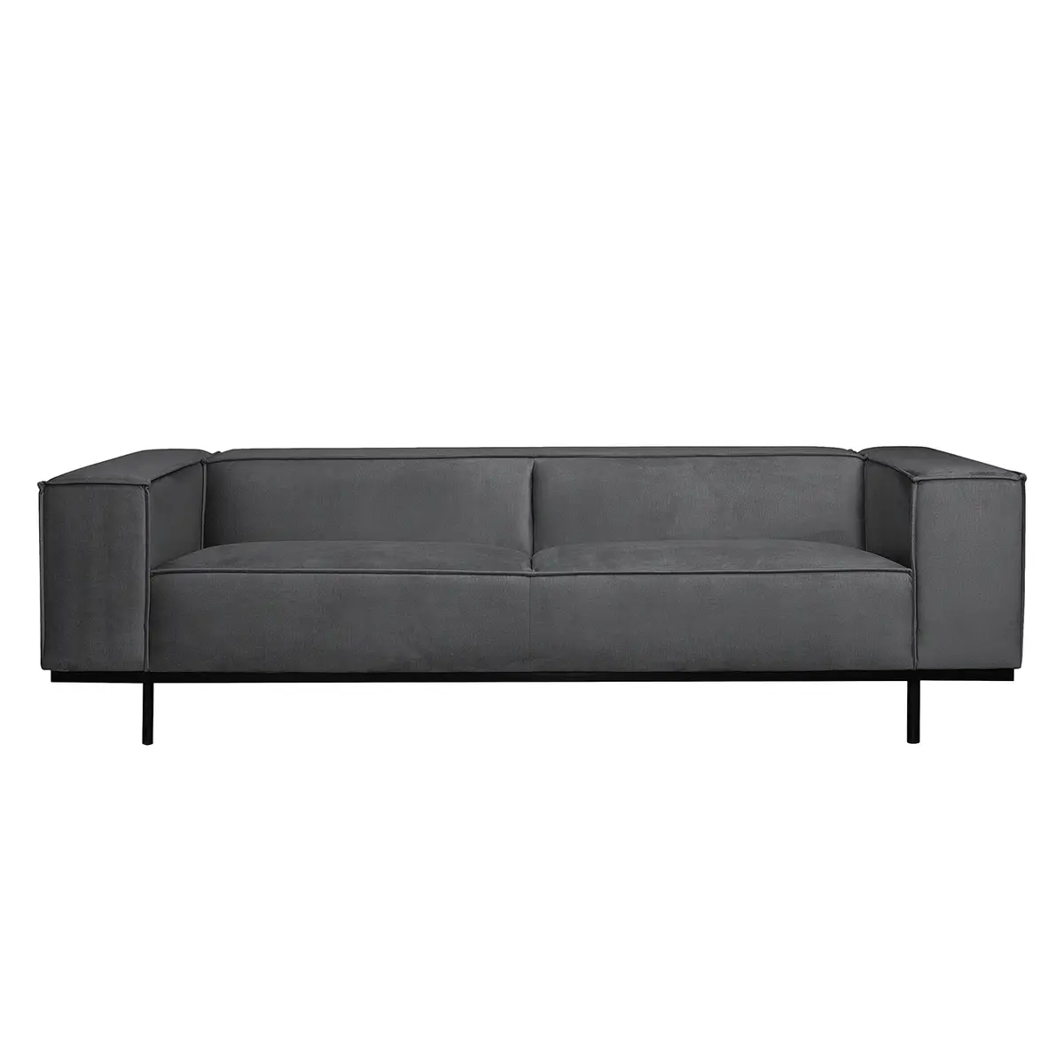 Sofa Kups I 3-Sitzer Grau/Anthrazit Samt Onoli | Grau