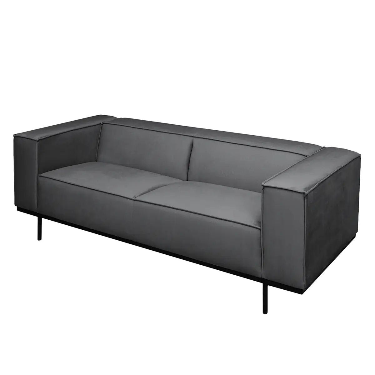 Sofa Kups I 2,5-Sitzer Grau/Anthrazit Samt Onoli | Grau